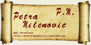 Petra Milenović vizit kartica